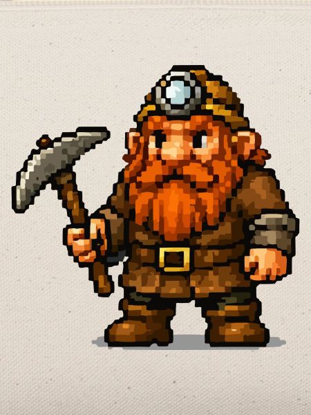 Pixel Zwerg mit Spitzhacke