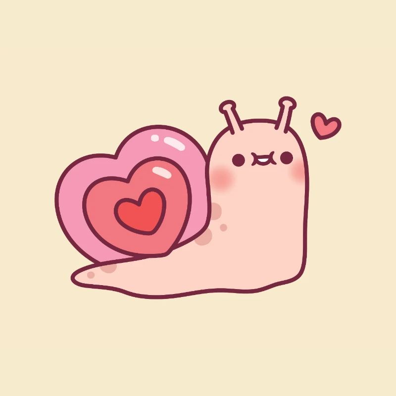 Cute Snail With Heart Shaped Shell