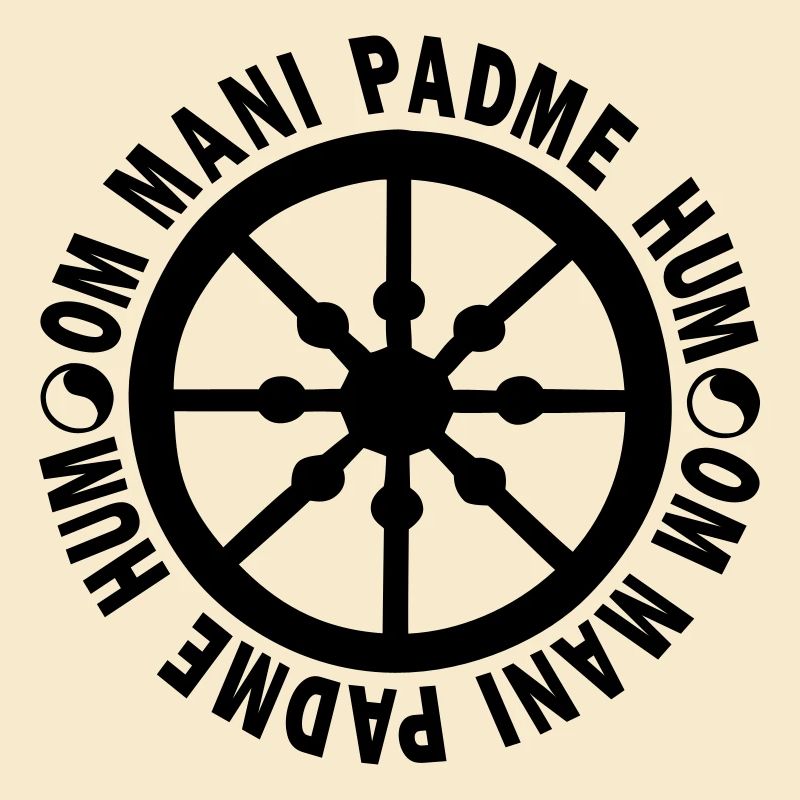 Roue de la vie avec mantra "om mani padme hum"