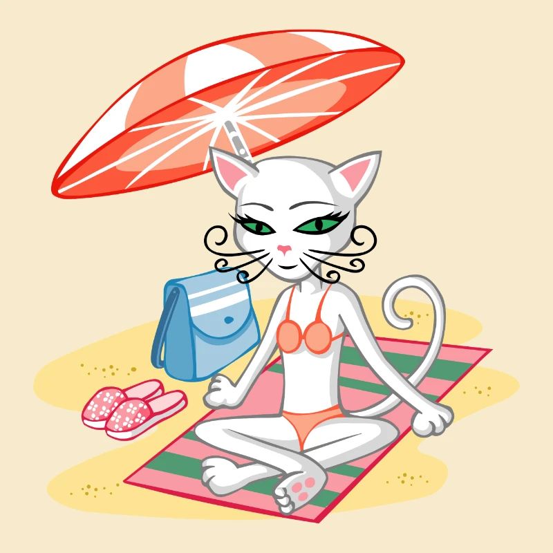 Cat on the beach