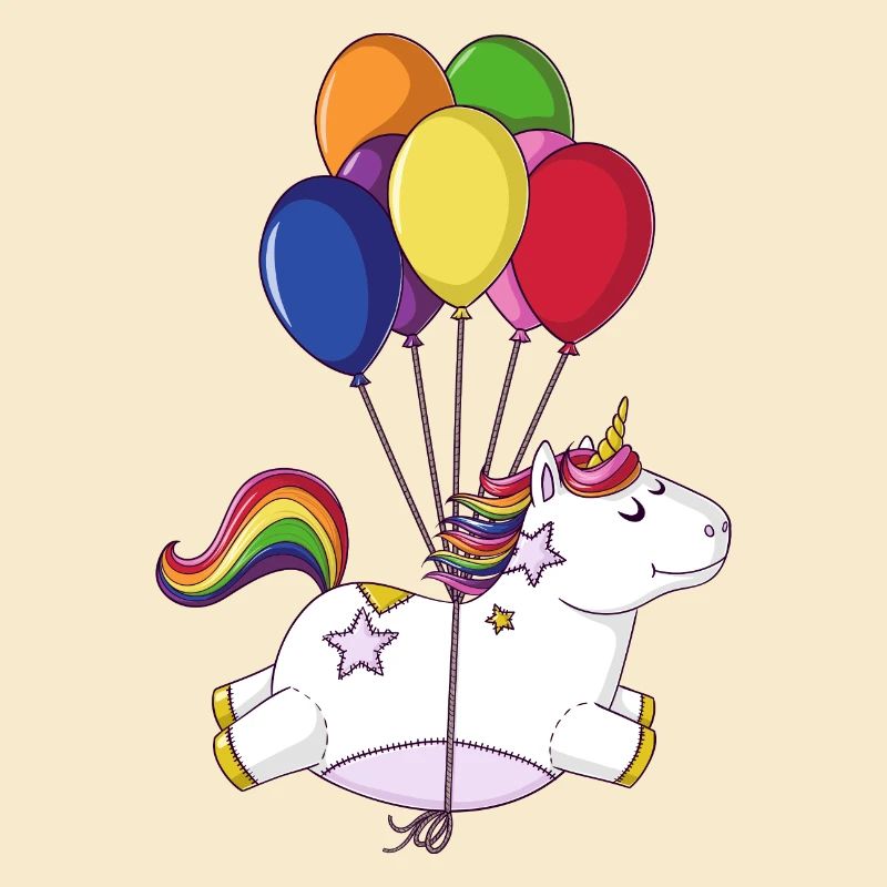 Fliegendes Regenbogen Comic Einhorn Ballons
