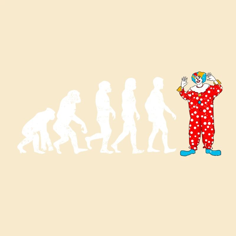 Clown evolution gift funny circus panthomime