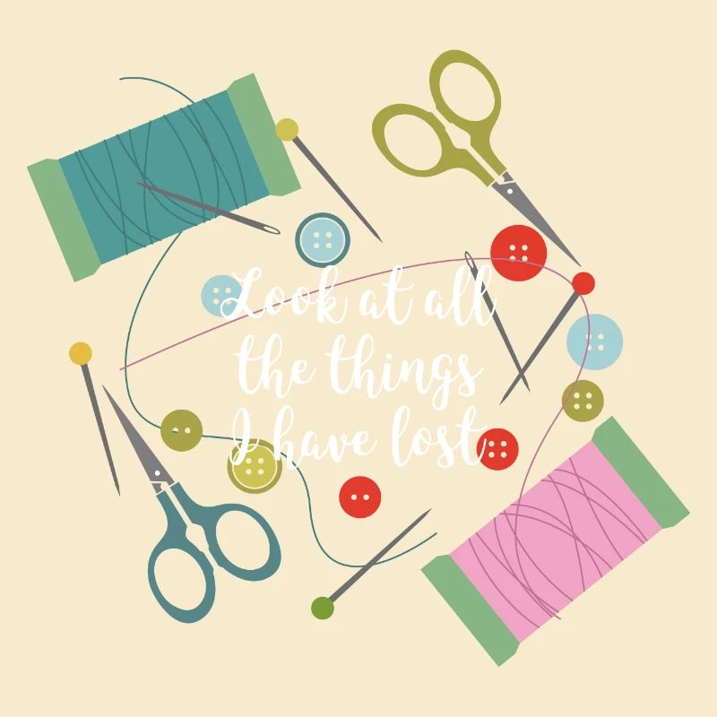 Sewing needle thread yarn buttons tailor gift