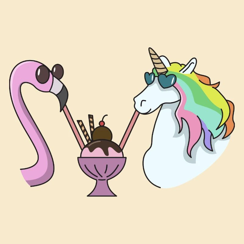 Flamingo Einhorn Eisbecher Geschenk Sommer Eis