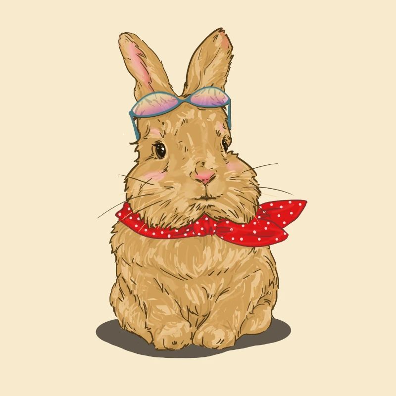 Lapin doux avec écharpe