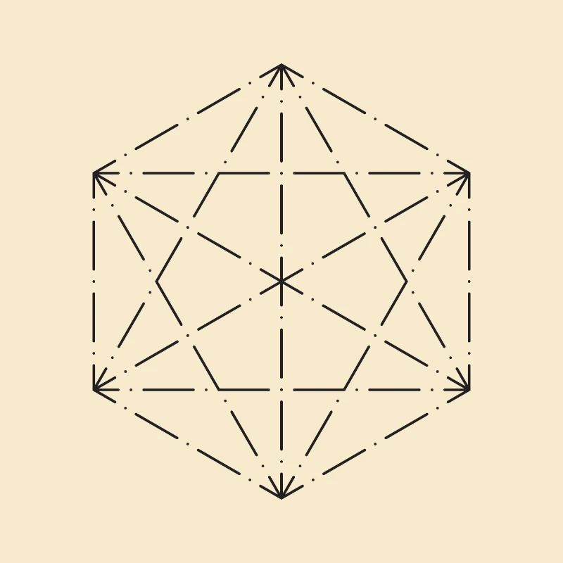 Minimalistisches Hexagon