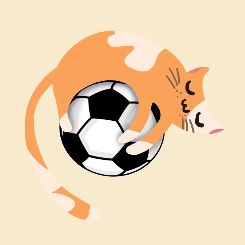 Katze mit Fußball