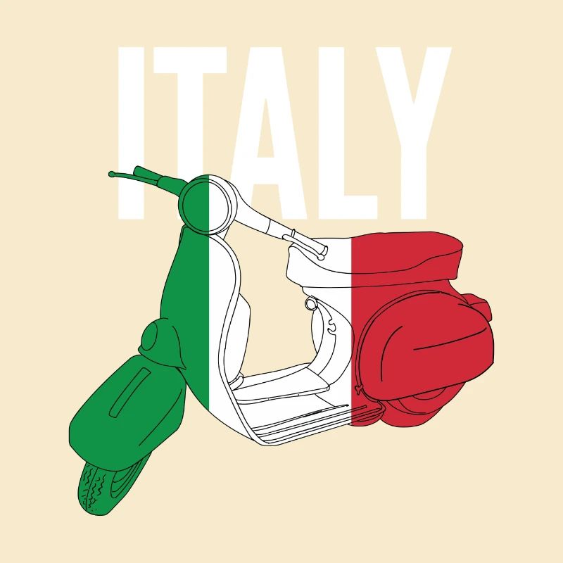 Scooter - Italie - Drapeau - Pays