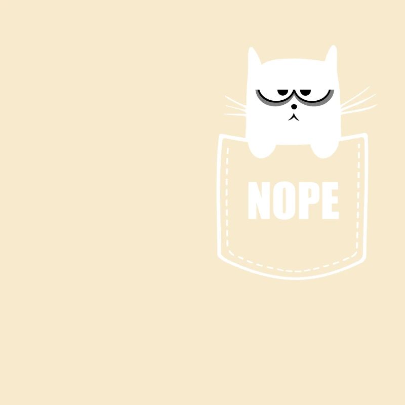 Pocket Cat Grumpy Non - Design de chat drôle