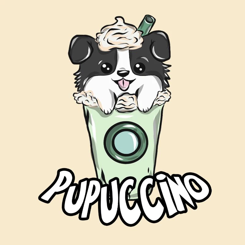 Café cappuccino chien