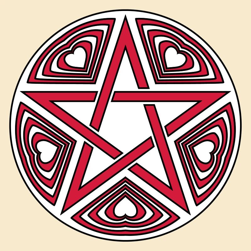 Pentagram heart pattern vector good color selectable