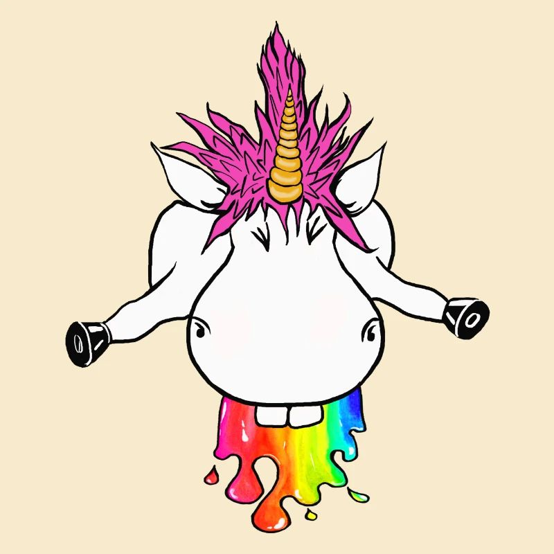 Regenbogen Einhorn Farbklecks Regenbogenkotze