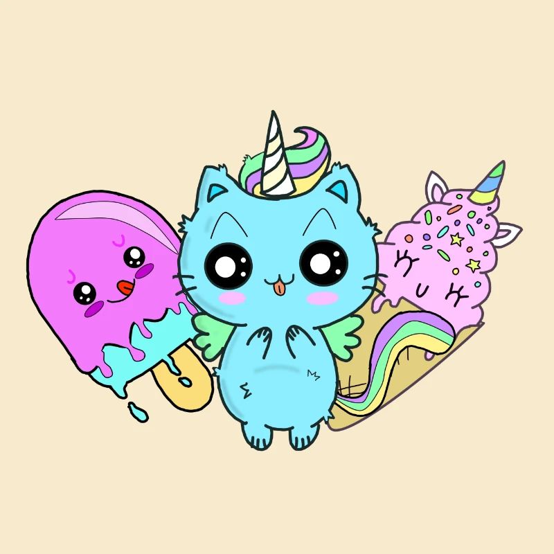 unicorn Katze Eis am Stiel softeis