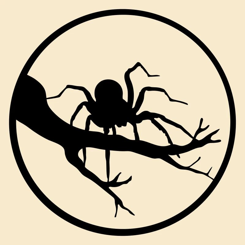 night moon evening round circle branch tree sun spider