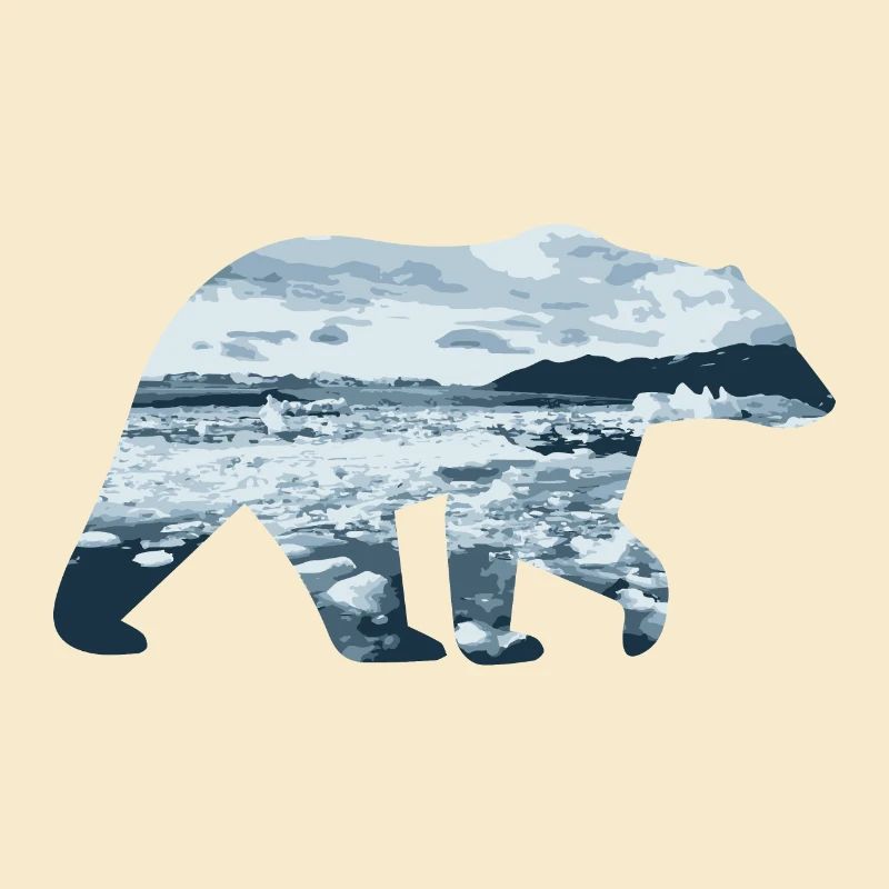 Doppelbelichtung Tiere - Eisbär Eisberg - Geschenk