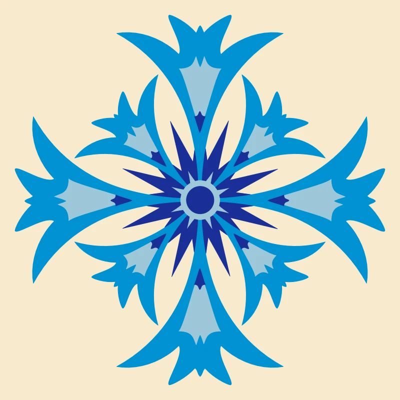 Une fleur stylisée de bleuet