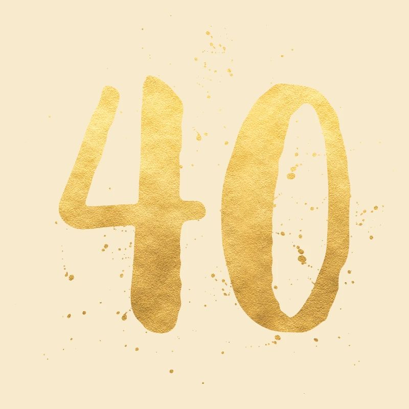 40 anniversaire d'or rond quarante
