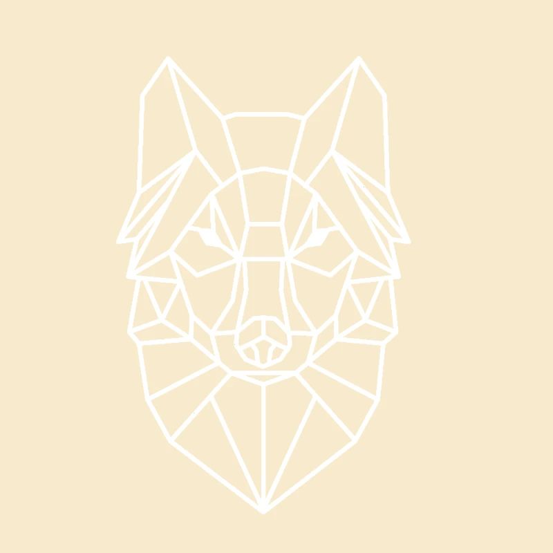Geometrischer Wolfkopf Linienstil