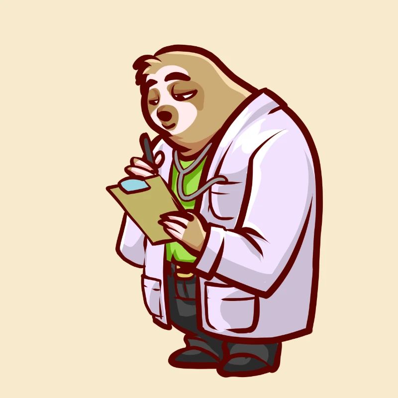 Faultier Arzt oder Doktor Ärzte Geschenk