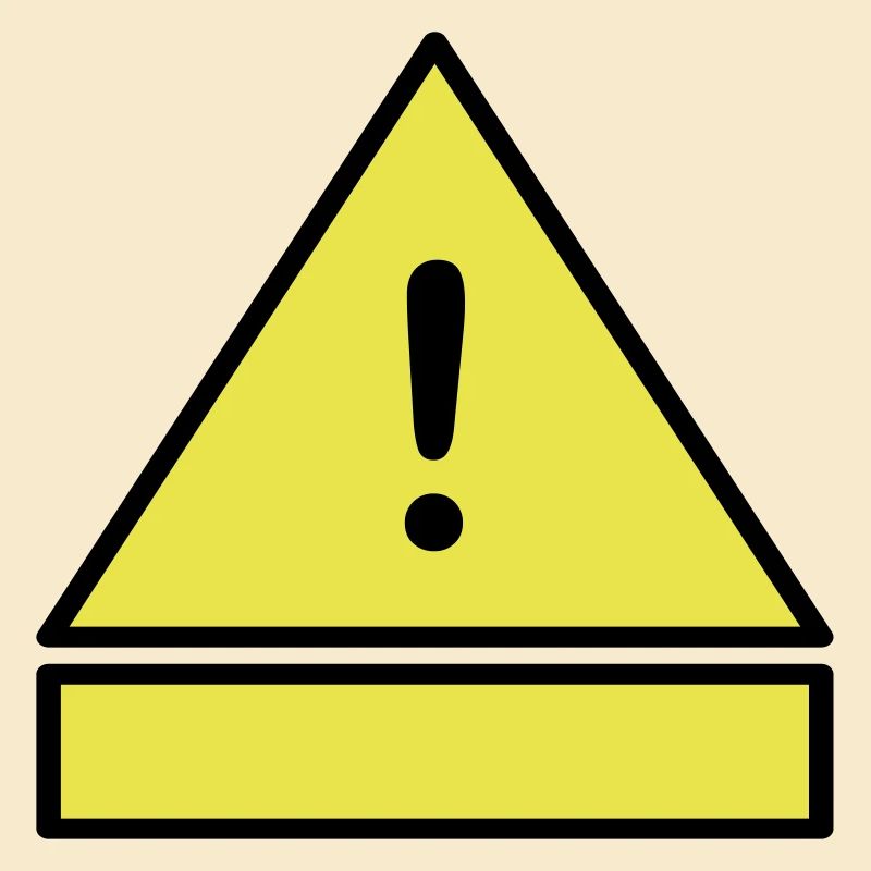 Exclamation mark on a warning triangle with an additional sign