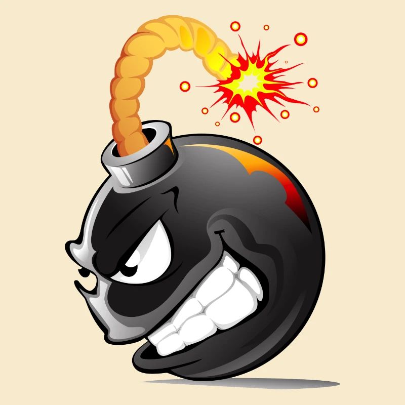 Bombe, Bombe, Bombe mit explodiertem Gesicht Bombe #