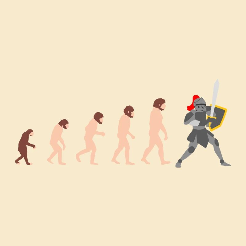 Chevalier Human Evolution Drôle Design Idée cadeau