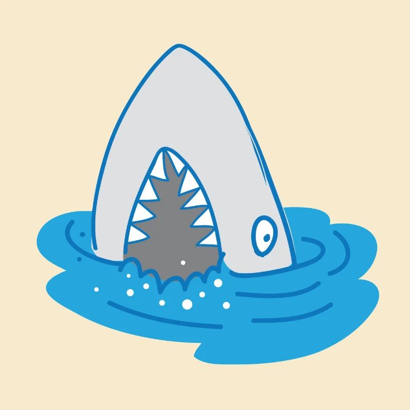 requin à bouche ouverte