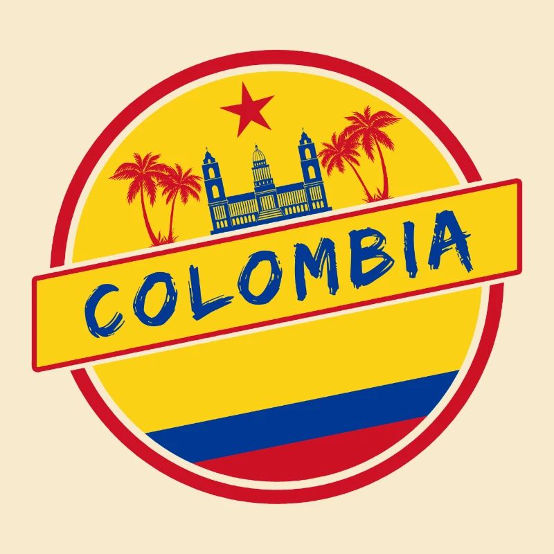 Conception de la Colombie avec drapeau national