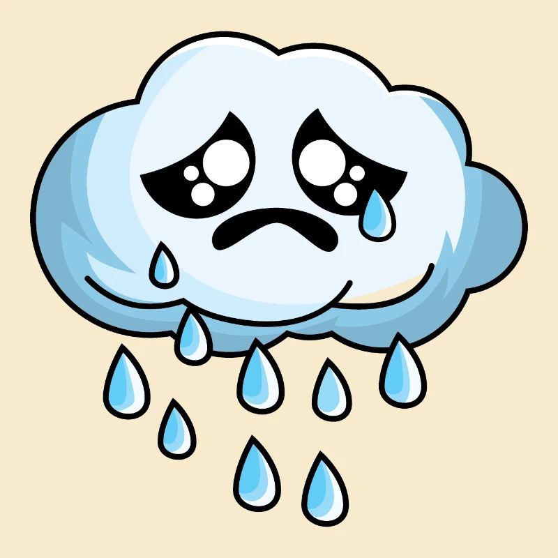 Sad cloud with rain