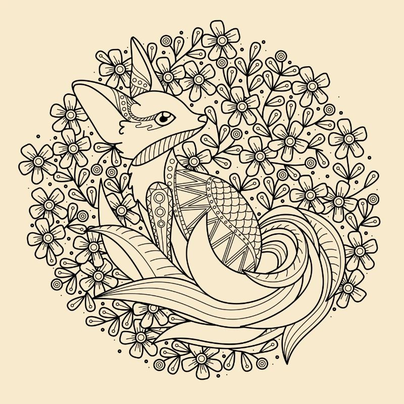 Fuchs. Fox. Mandala Style.