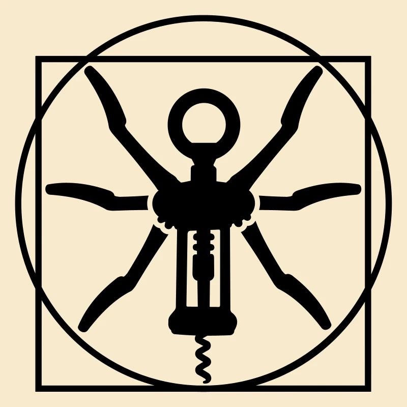 Vitruvian Mann Wein Korkenzieher Leonardo Da Vinci