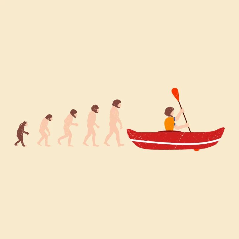 Evolution Canoeing Kanu Lustige Geschenkidee