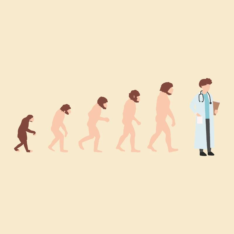 Evolution Arzt Doktor Lustige Geschenkidee