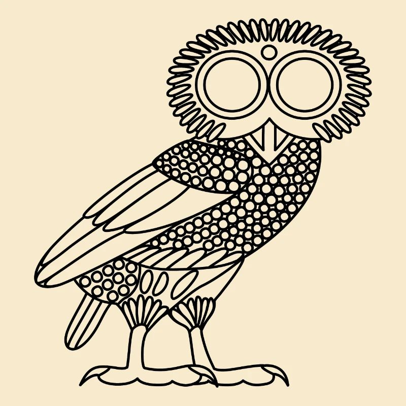 Eule der Athene [Black Outline (nur Eule)]