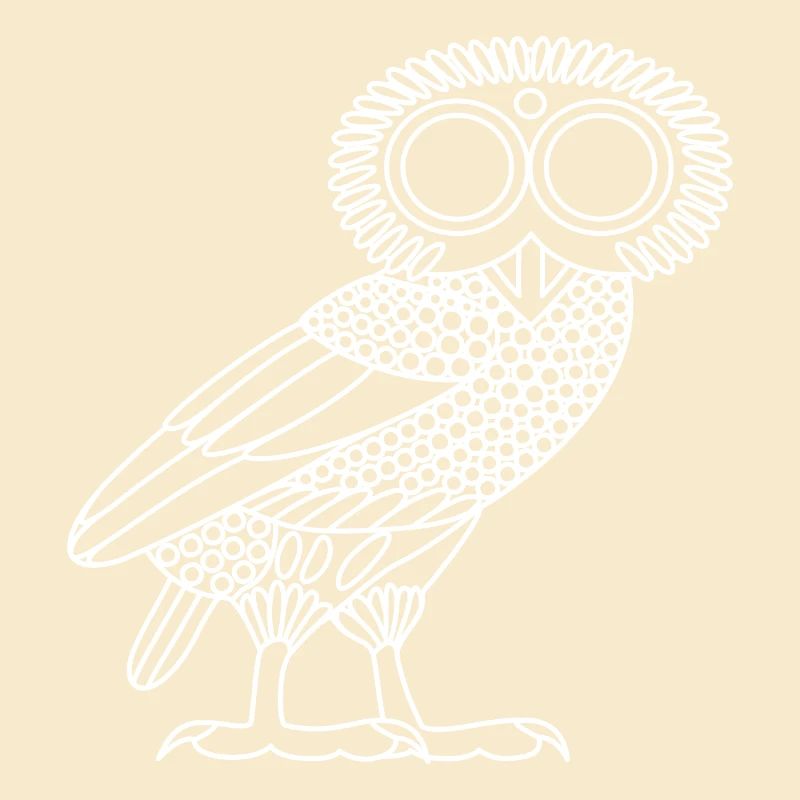 Chouette d'Athéna [Contour blanc (chouette uniquement)]