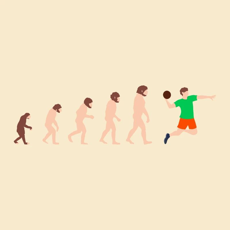 Evolution Handball Player Lustige Geschenkidee