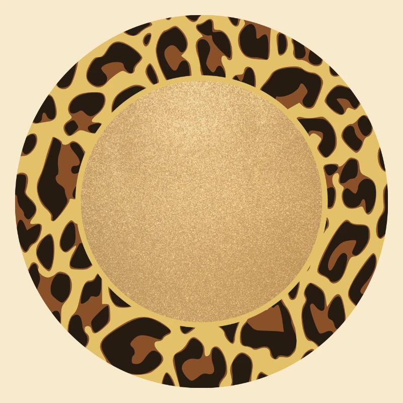 Leopard Pattern Leopard Print Circle Frame Name