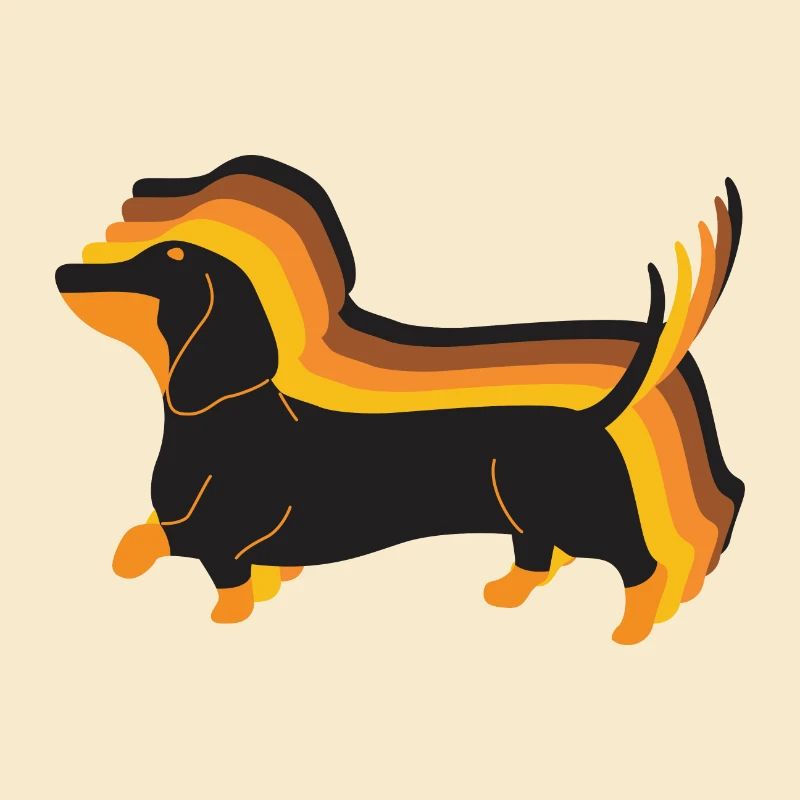 Happy Dachshund Retro Tachshund a hâte de marcher