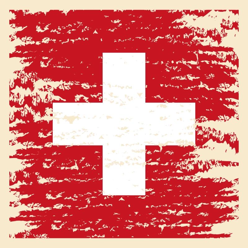 Croix suisse texturée rouge