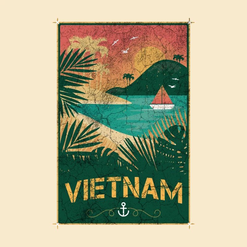 Conception de plage vintage Vietnam