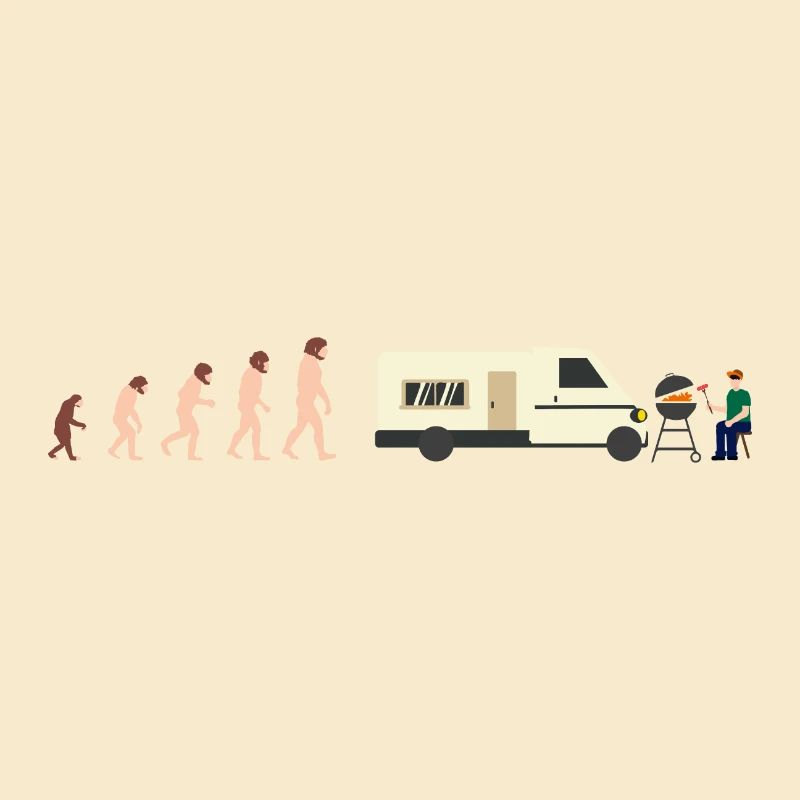 Evolution Camper Sommer Lustige Geschenkidee