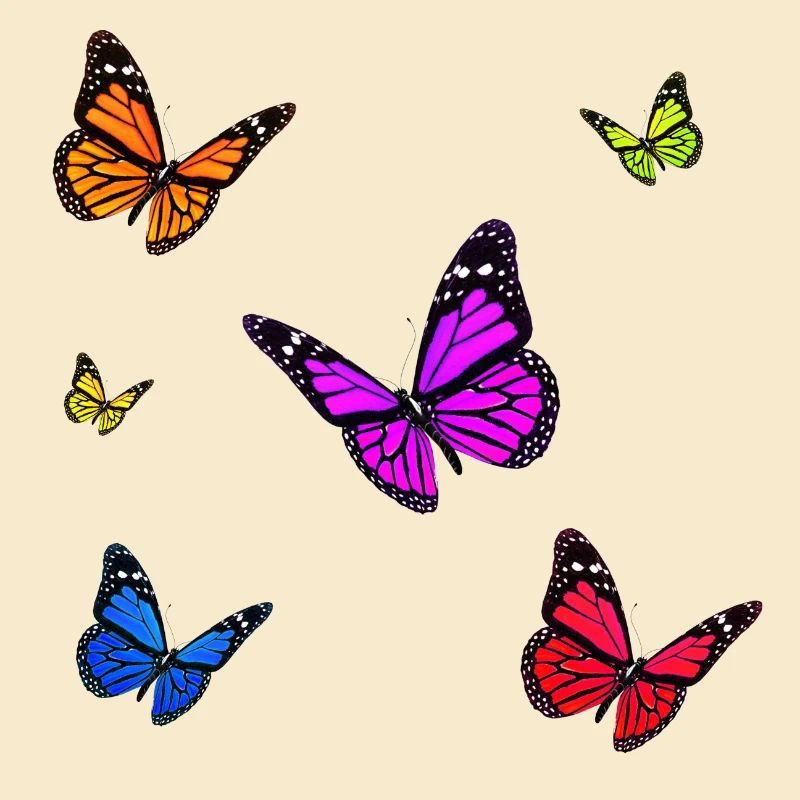 Ensemble papillon monarque multicolore