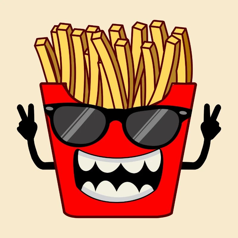 Frites avec des lunettes de soleil Funny Cool