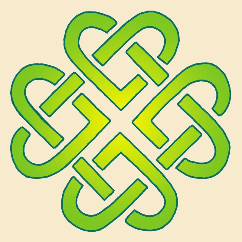 Vierblättriges Kleeblatt und Herzen