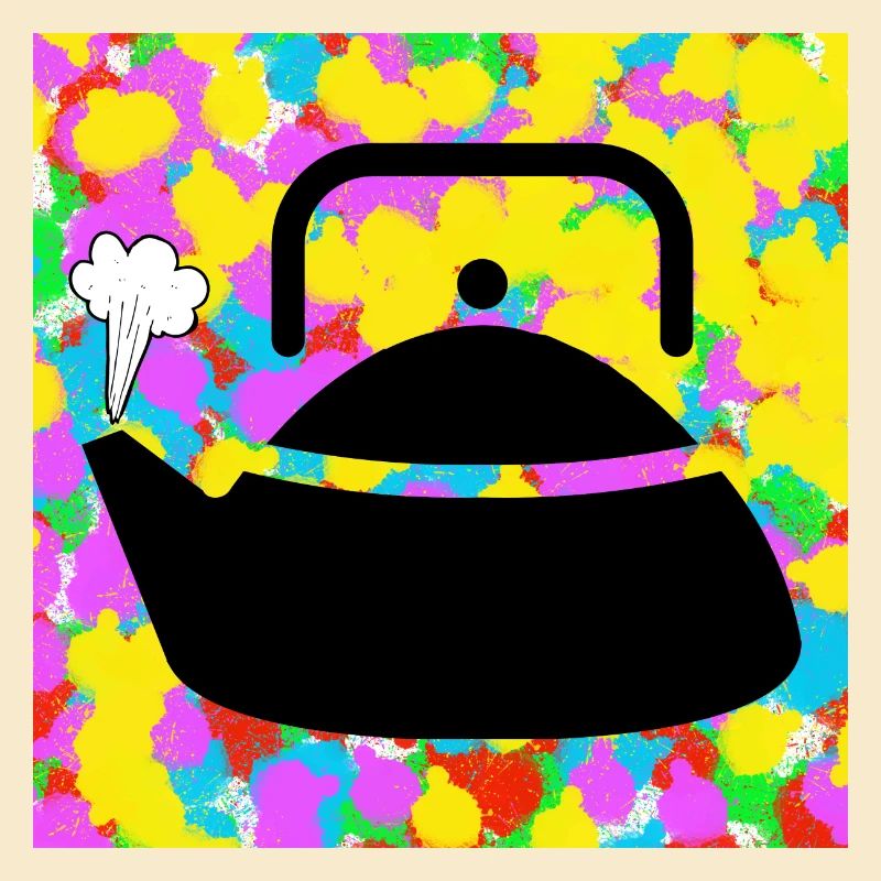 Boiling Kettle Pop Colour Tie Dye Background Funky