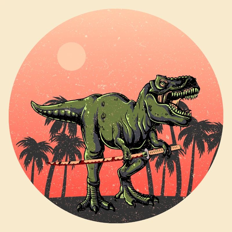 Samurai T Rex - Cool Dino with Samurai Sword