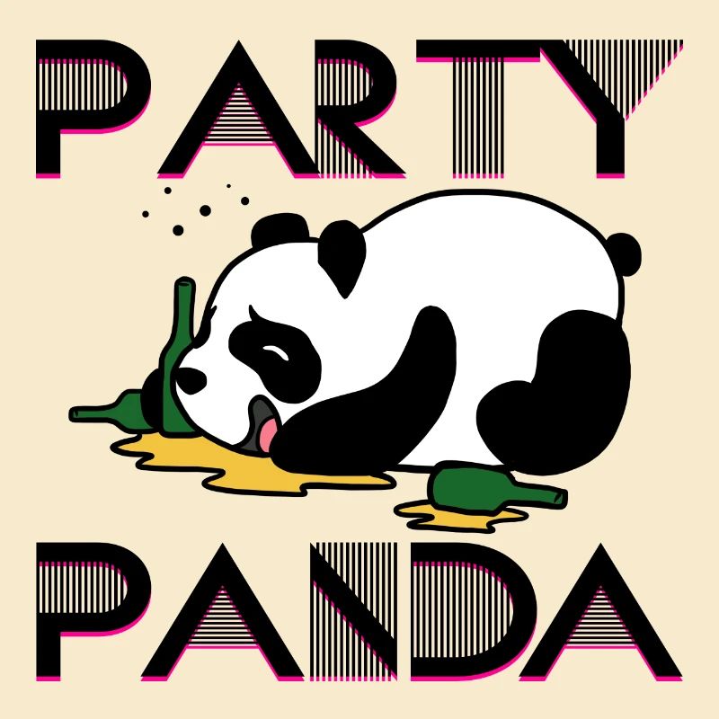 Party panda partying preheating drinking drunk