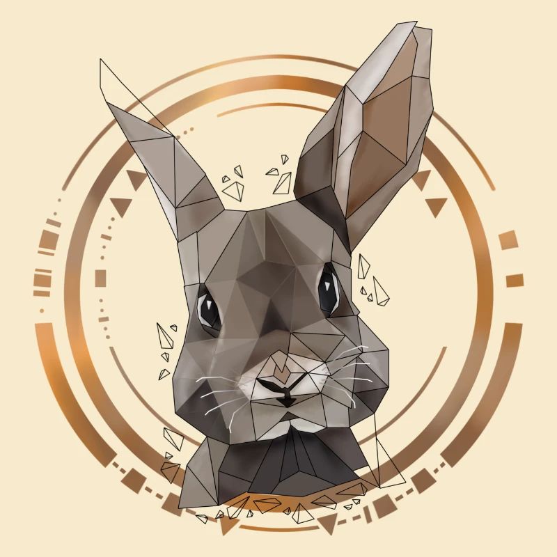 Conception de poly faible lapin cool | Géométrique, triangle