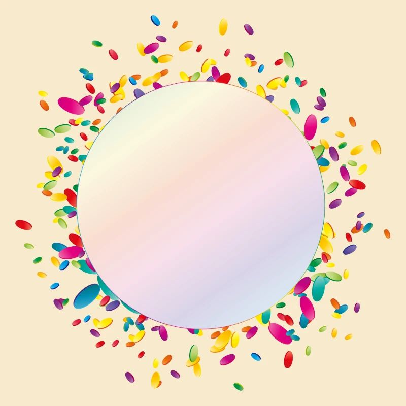 shimmering confetti frame for your own texts