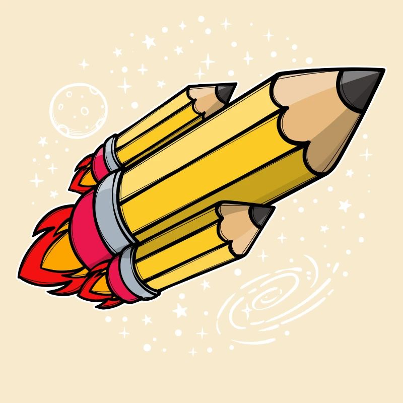 Schule Schulbeginn Bleistift Rakete Schulstart